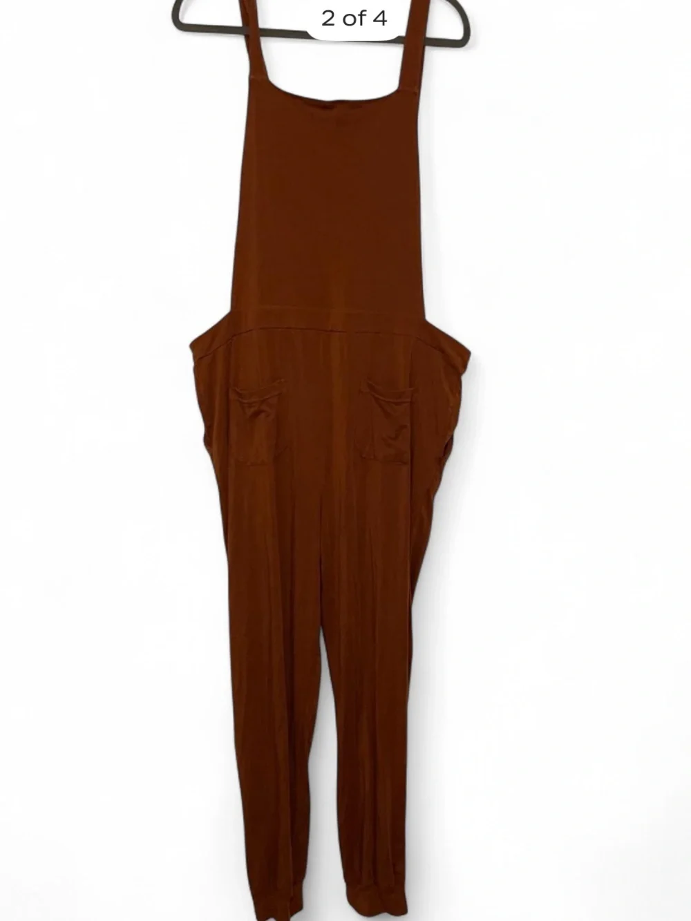 Purusha People Seer Overalls Size 2X Copper Rust Brown Tencel Adjustable Straps